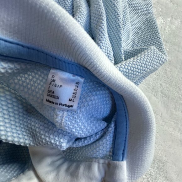 Golfino Womens Light Blue 3/4 Sleeve Gold Polo Shirt Size Medium US 10 Sporty - Picture 4 of 8